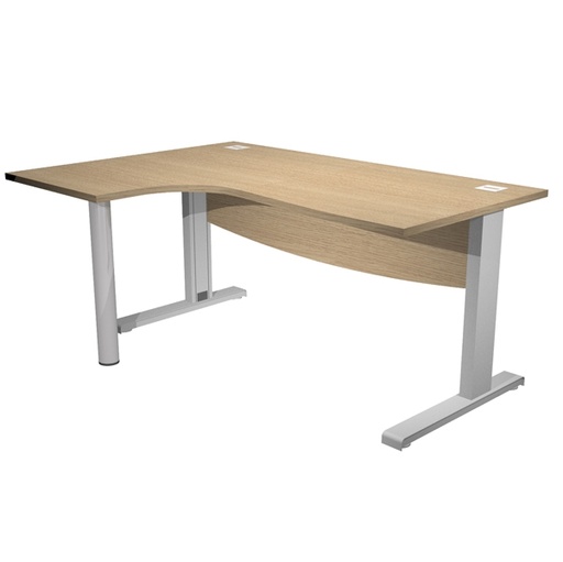 [D82955] Scrivania Compact SX fianco a L metallo L160cm Rovere - Agora' Direction