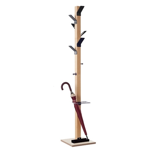 [D82973] Appendiabiti a 6 posti legno/nero EasyCloth