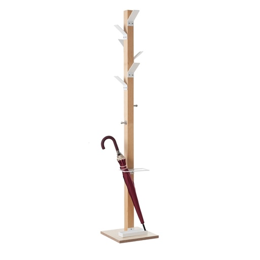 [D82974] Appendiabiti a 6 posti legno/bianco EasyCloth
