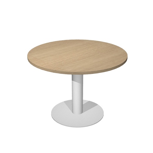 [D83018] Tavolo riunione tondo diam.100cm gamba metallo Rovere - Agora' Direction