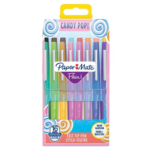 [D83063] Astuccio 16 colori Candy Pop Pennarello Flair Nylon Papermate