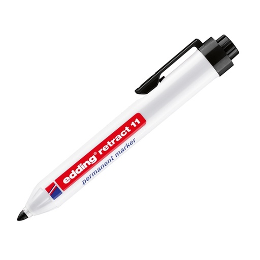 [D83074] Marcatore permanente 11 Retract punta conica nero Edding