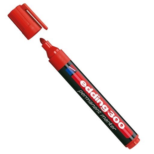 [D83078] Marcatore permanente 300 punta conica rosso Edding