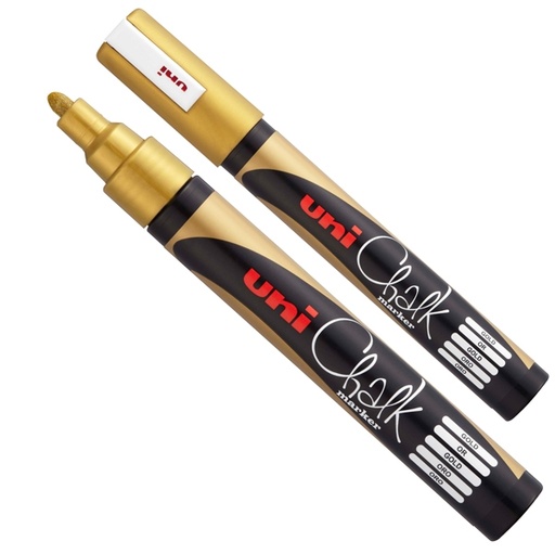 [D83095] Marcatore a gesso liquido UNI CHALK p.tonda oro UNI MITSUBISHI