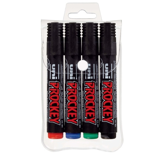 [D83108] Astuccio 4 marcatori UNI PROCKEY M126 p.scalpello colori ass. UNI MITSUBISHI
