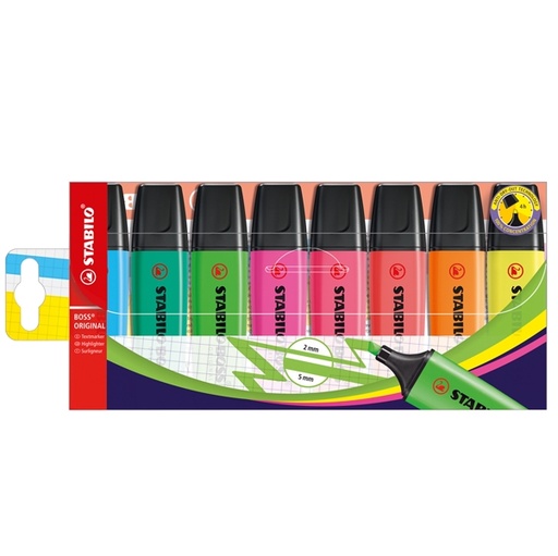 [D83117] Busta 8 evidenziatori Boss 70 Stabilo