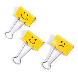 [D83222] 20 Molle fermacarte da 19mm Emoji giallo Rapesco