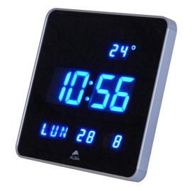 [D83299] Orologio digitale da parete 28x28x3,4cm Led Alba