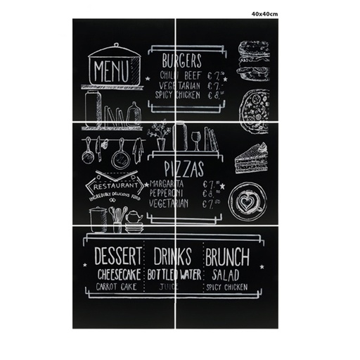 [D83355] Set 6 Lavagne 40x40cm da parete FB-XXL Securit
