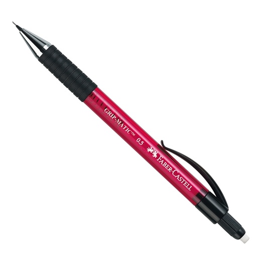 [D83356] PORTAMINE 0,5MM GRIP MATIC Fusto rosso FABER CASTELL