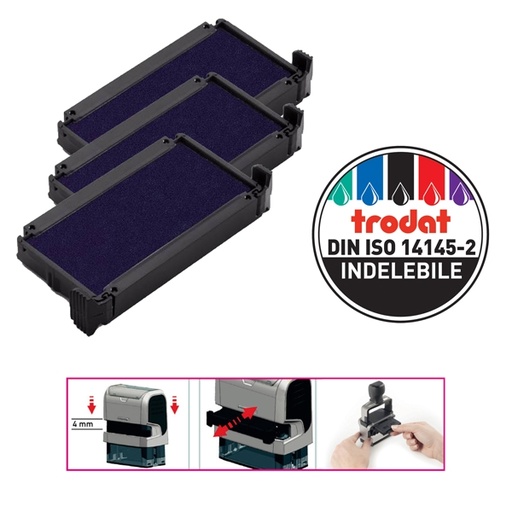 [D83417] Blister da 3 tamponi 6/4910 Blu Trodat