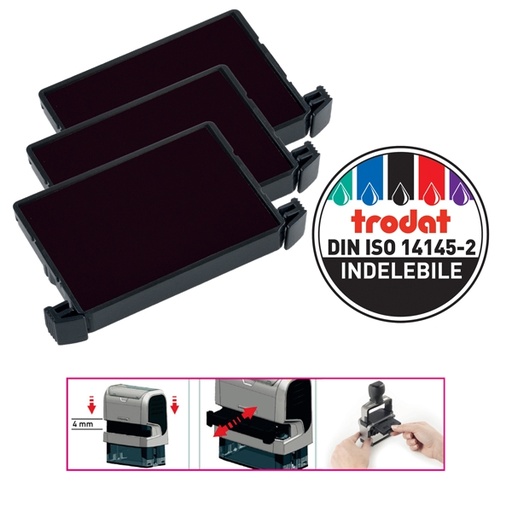 [D83420] Blister da 3 tamponi 6/4750 nero Trodat
