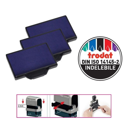 [D83425] Blister da 3 tamponi 6/56 blu Trodat
