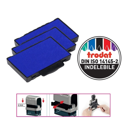 [D83427] Blister da 3 tamponi 6/53 blu Trodat