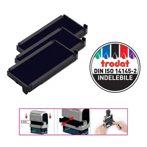 [D83429] Blister da 3 tamponi 6/4913 nero Trodat