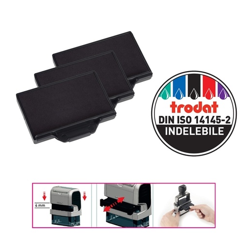 [D83430] Blister da 3 tamponi 6/56 nero Trodat