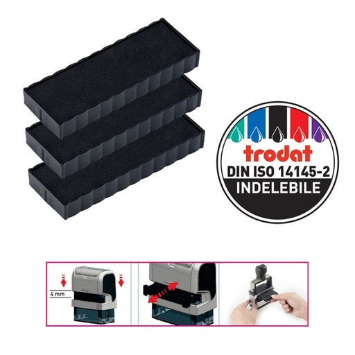 [D83431] Blister da 3 tamponi 6/4817 nero Trodat