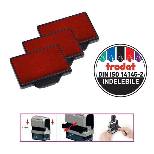 [D83434] Blister da 3 tamponi 6/56 rosso Trodat