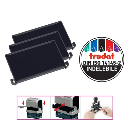 [D83440] Blister da 3 tamponi 6/4926 nero Trodat