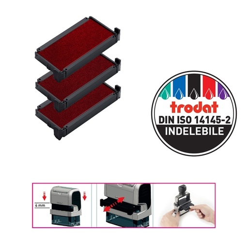 [D83441] Blister da 3 tamponi 6/4912 rossoTrodat