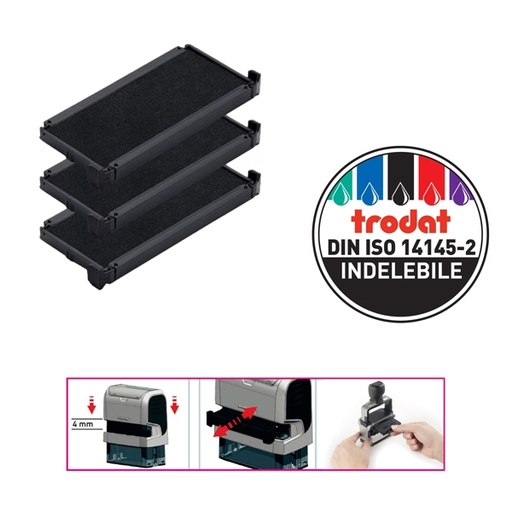 [D83442] Blister da 3 tamponi 6/4915 nero Trodat