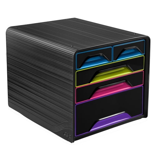 [D83472] Cassettiera 5 cassetti misti nero/multicolore 7-213 Smoove Cep