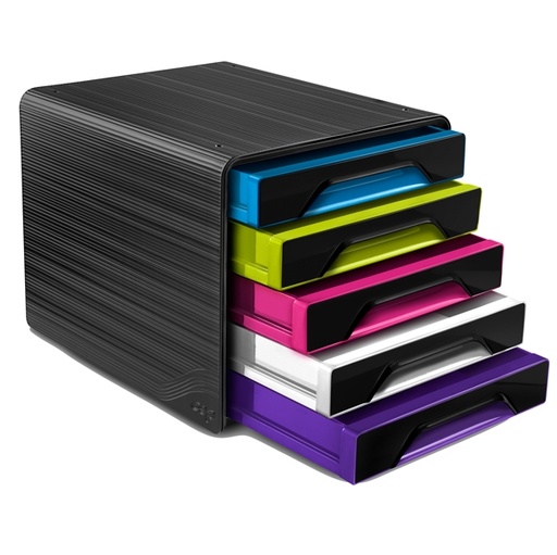 [D83475] Cassettiera 5 cassetti standard nero/multicolori 7-111 Smoove Cep