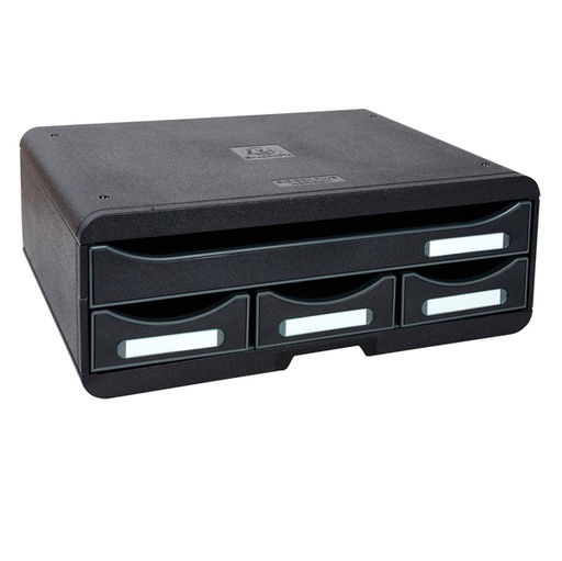[D83528] Cassettiera Toolbox 4 cassetti nero Exacompta
