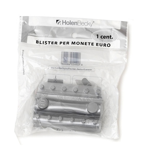[D83532] Blister 20 portamonete in PVC 1cent trasparente