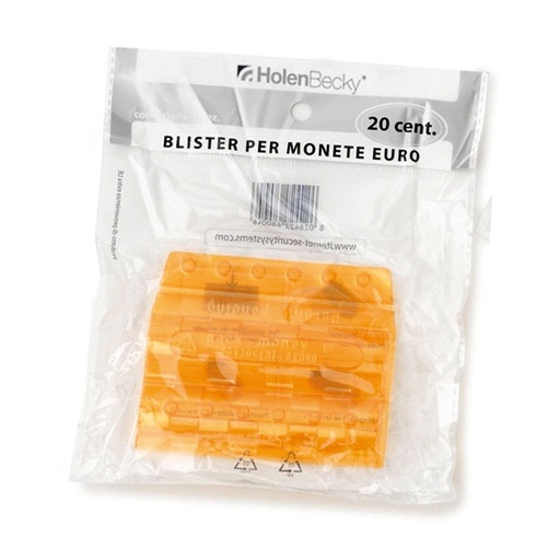[D83536] Blister 20 Portamonete in PVC 20cent arancio