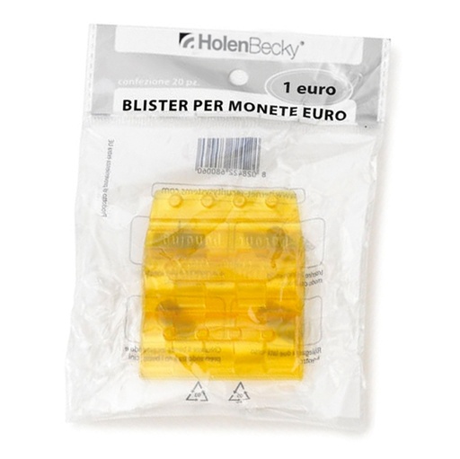 [D83538] Blister 20 Portamonete in PVC 1euro giallo