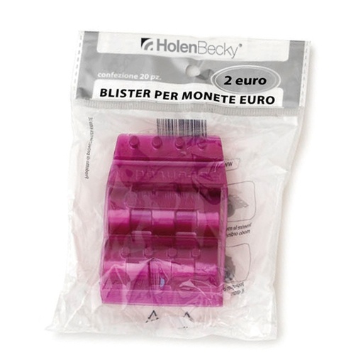 [D83539] Blister 20 Portamonete in PVC 2euro viola