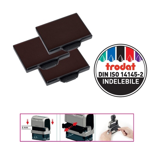 [D83541] Blister da 3 tamponi 6/58 nero Trodat