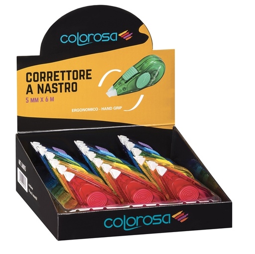 [D83948] Espositore 18 nasti correttore ergonomico 5mmx6mt Colorosa RiPlast