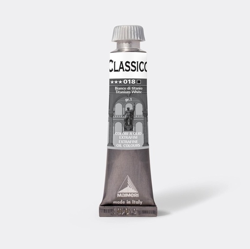 [D85058] Colore a olio extrafine 20ml bianco di titanio Maimeri