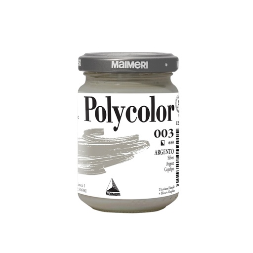 [D85209] Colore vinilico Polycolor vasetto 140 ml argento Maimeri