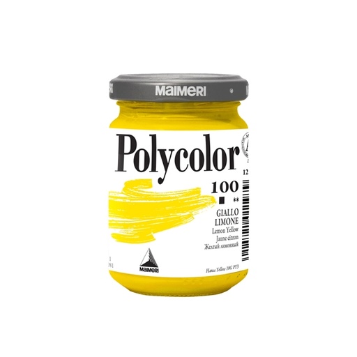 [D85215] Colore vinilico Polycolor vasetto 140 ml giallo limone Maimeri