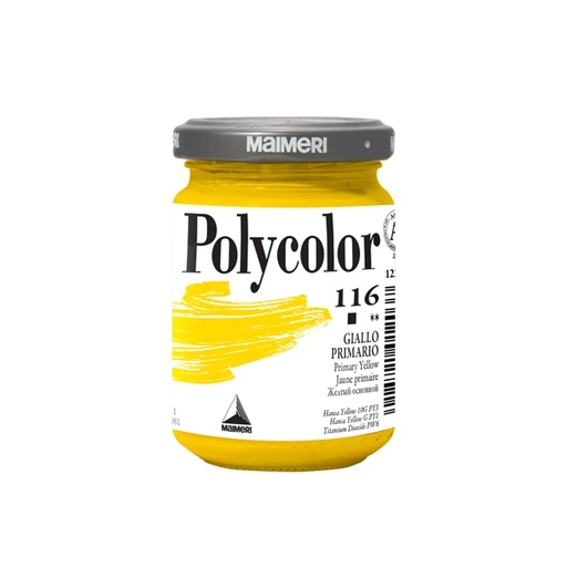 [D85216] Colore vinilico Polycolor vasetto 140 ml giallo primario Maimeri