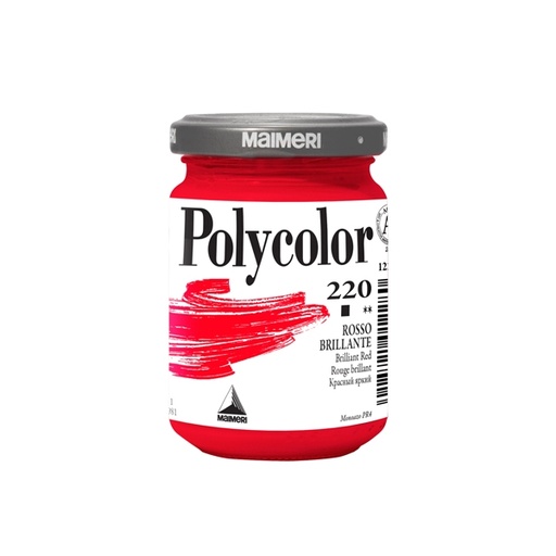 [D85224] Colore vinilico Polycolor vasetto 140 ml rosso brillante Maimeri