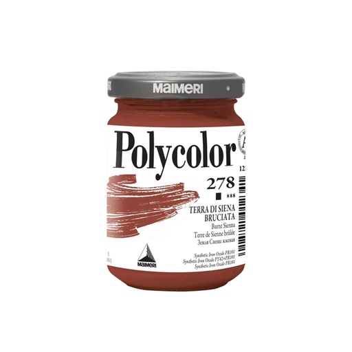 [D85227] Colore vinilico Polycolor vasetto 140 ml terra di Siena bruciata Maimeri