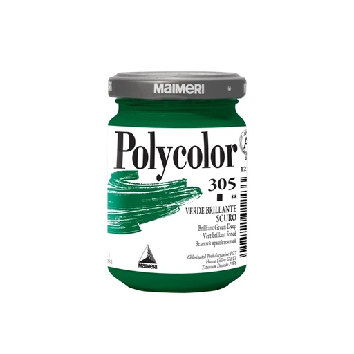 [D85230] Colore vinilico Polycolor vasetto 140 ml verde brillante scuro Maimeri