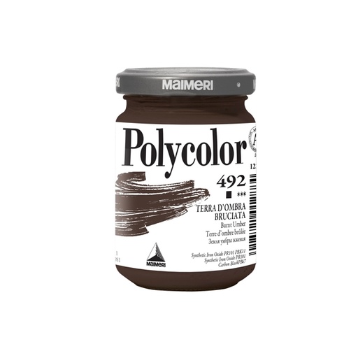 [D85242] Colore vinilico Polycolor vasetto 140 ml terra d'ombra bruciata Maimeri