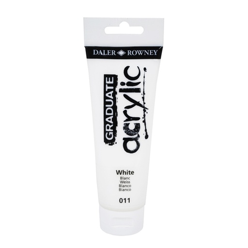 [D85484] Colore acrilico fine Graduate tubo 120 ml bianco Daler Rowney