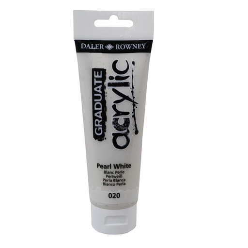 [D85485] Colore acrilico fine Graduate tubo 120 ml bianco perla Daler Rowney