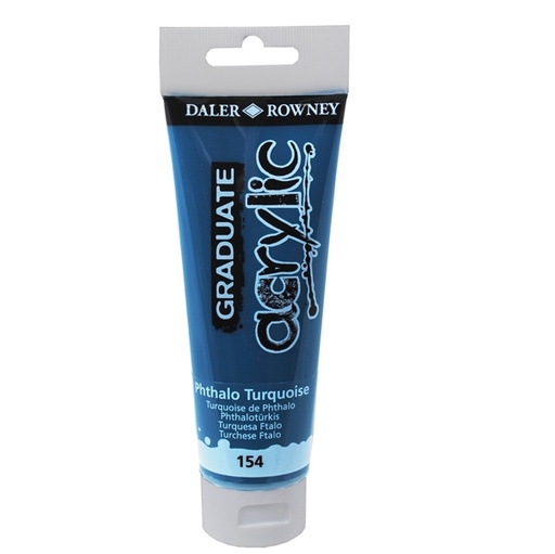 [D85496] Colore acrilico fine Graduate tubo 120 ml turchese ftalo Daler Rowney