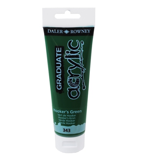 [D85502] Colore acrilico fine Graduate tubo 120 ml verde Hooker Daler Rowney