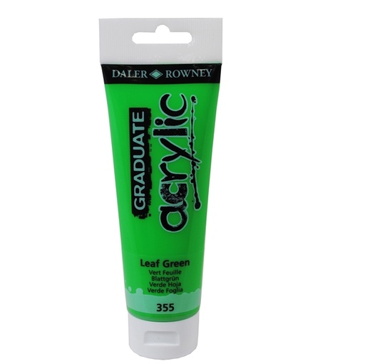 [D85503] Colore acrilico fine Graduate tubo 120 ml verde foglia Daler Rowney