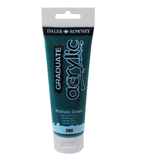 [D85505] Colore acrilico fine Graduate tubo 120 ml verde ftalo Daler Rowney