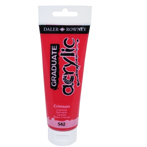 [D85512] Colore acrilico fine Graduate tubo 120ml cremisi Daler Rowney