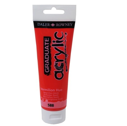 [D85515] Colore acrilico fine Graduate tubo 120ml vermiglione Daler Rowney